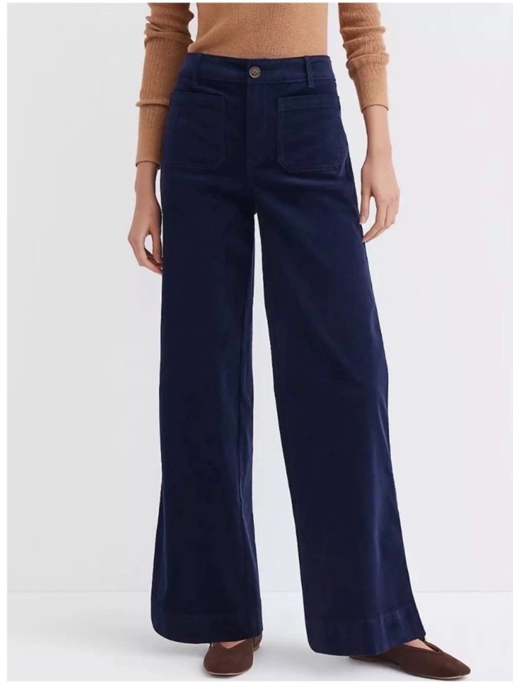 UEC LOFT THE PALMER WIDE LEG Navy Blue High-Rise
Chino Pants SZ 4